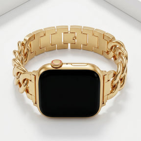 Correa de lujo tejida dorada para Apple Watch