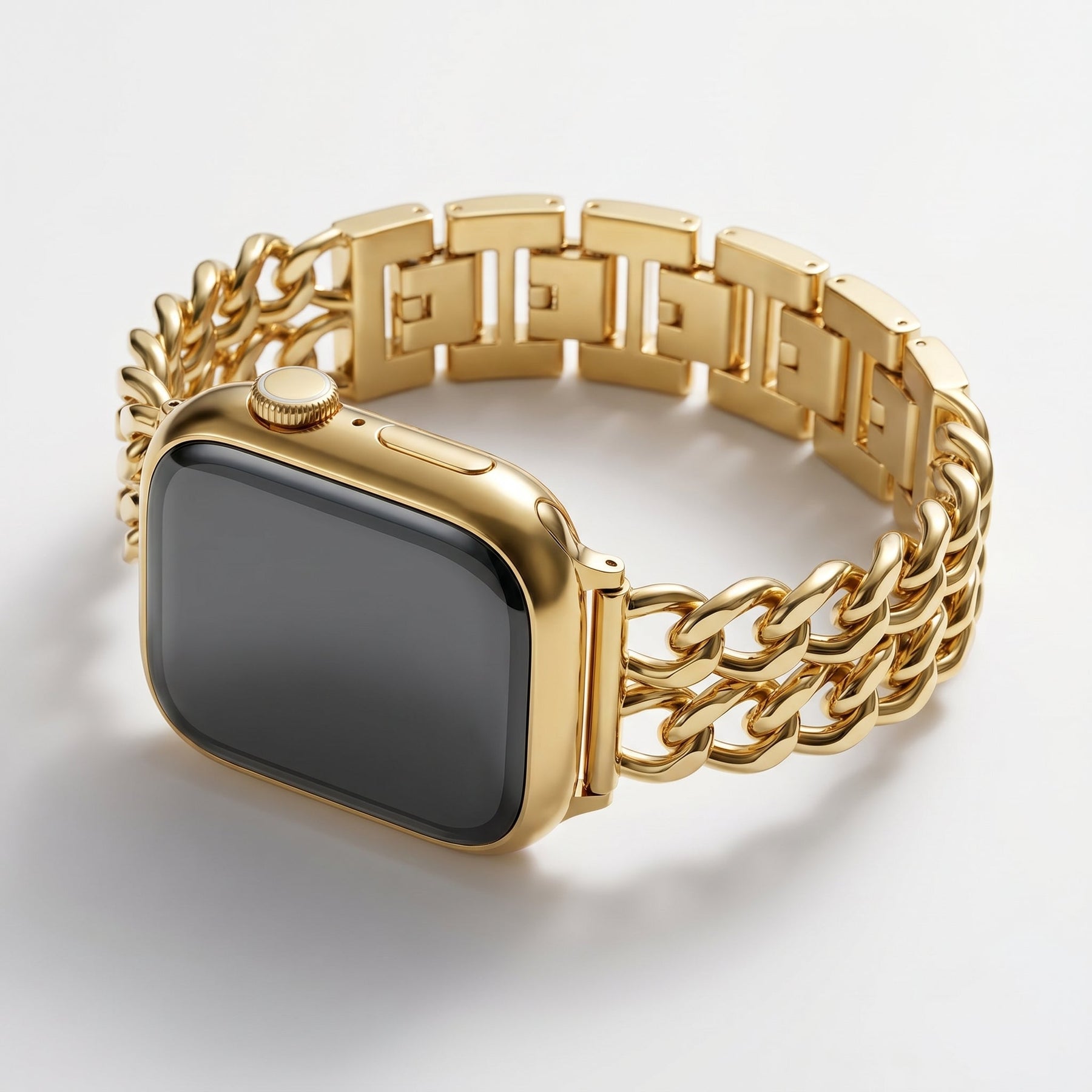 Correa de lujo curva dorada para Apple Watch