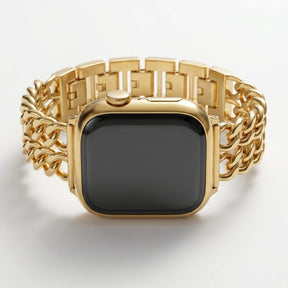 Correa de lujo curva dorada para Apple Watch