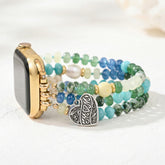 Correa elástica Jade Pearl Love MOM para Apple Watch