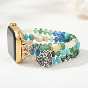 Correa elástica Jade Pearl Love MOM para Apple Watch