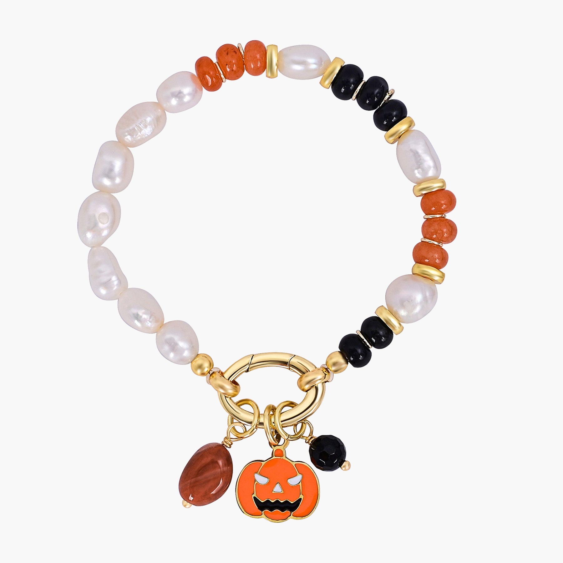 Pulsera de perlas con brillo navideño
