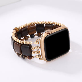 Correa elástica para Apple Watch Fierce Grace de ojo de tigre plateada