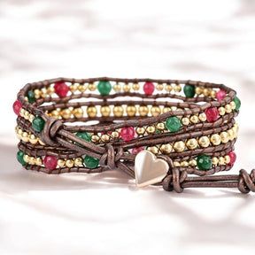 Pulsera Envoltura de Corazón de Feliz Navidad