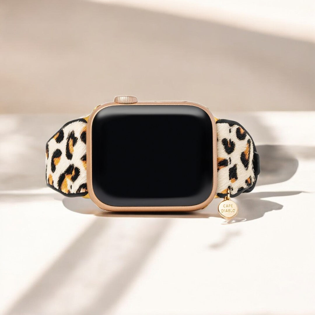 Correa de reloj de cuero Apple marfil felino