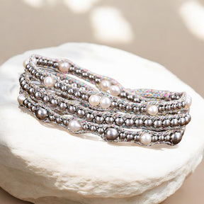 Pulsera envolvente de protección con perla brillante