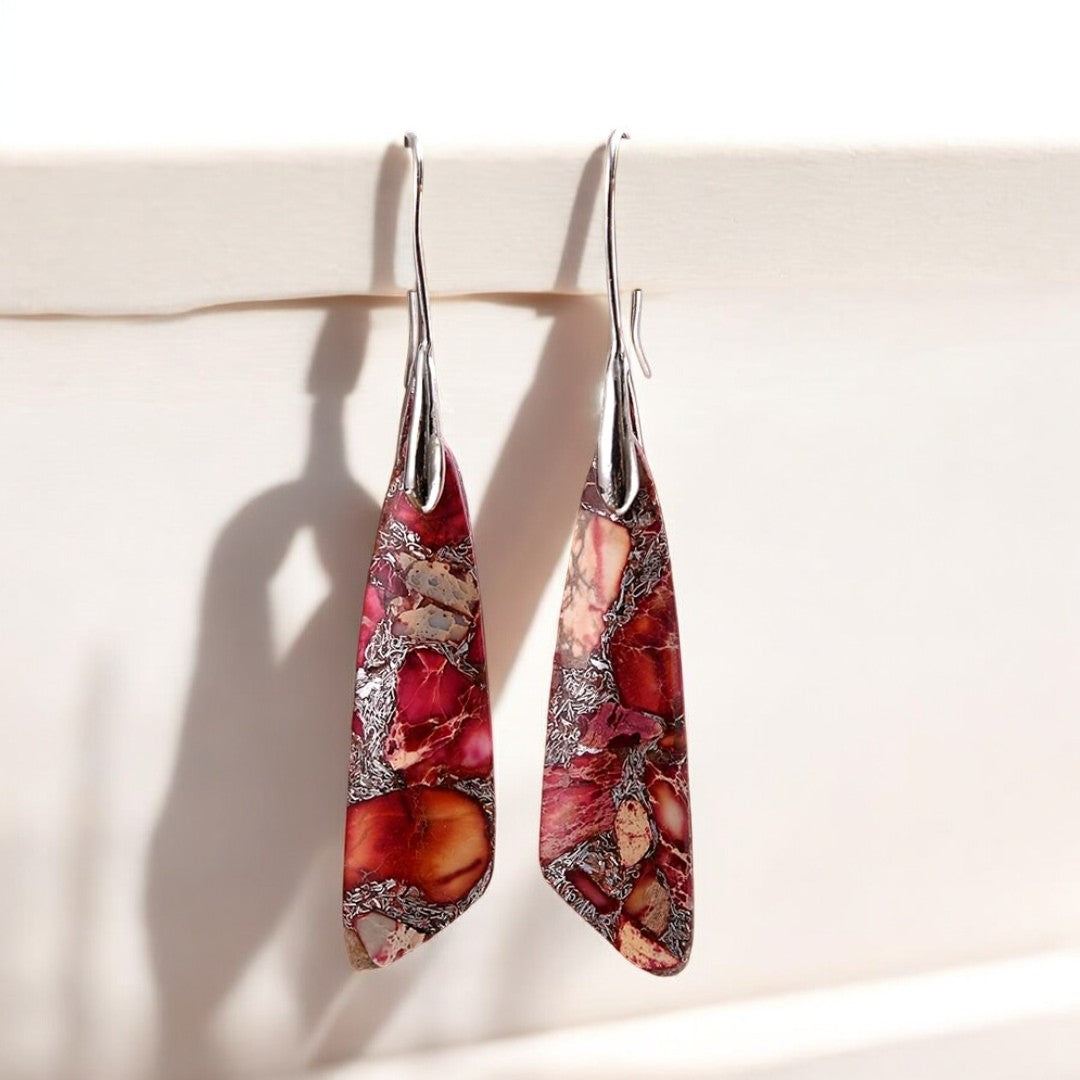 Pendientes de gancho Regalite rojos antiguos
