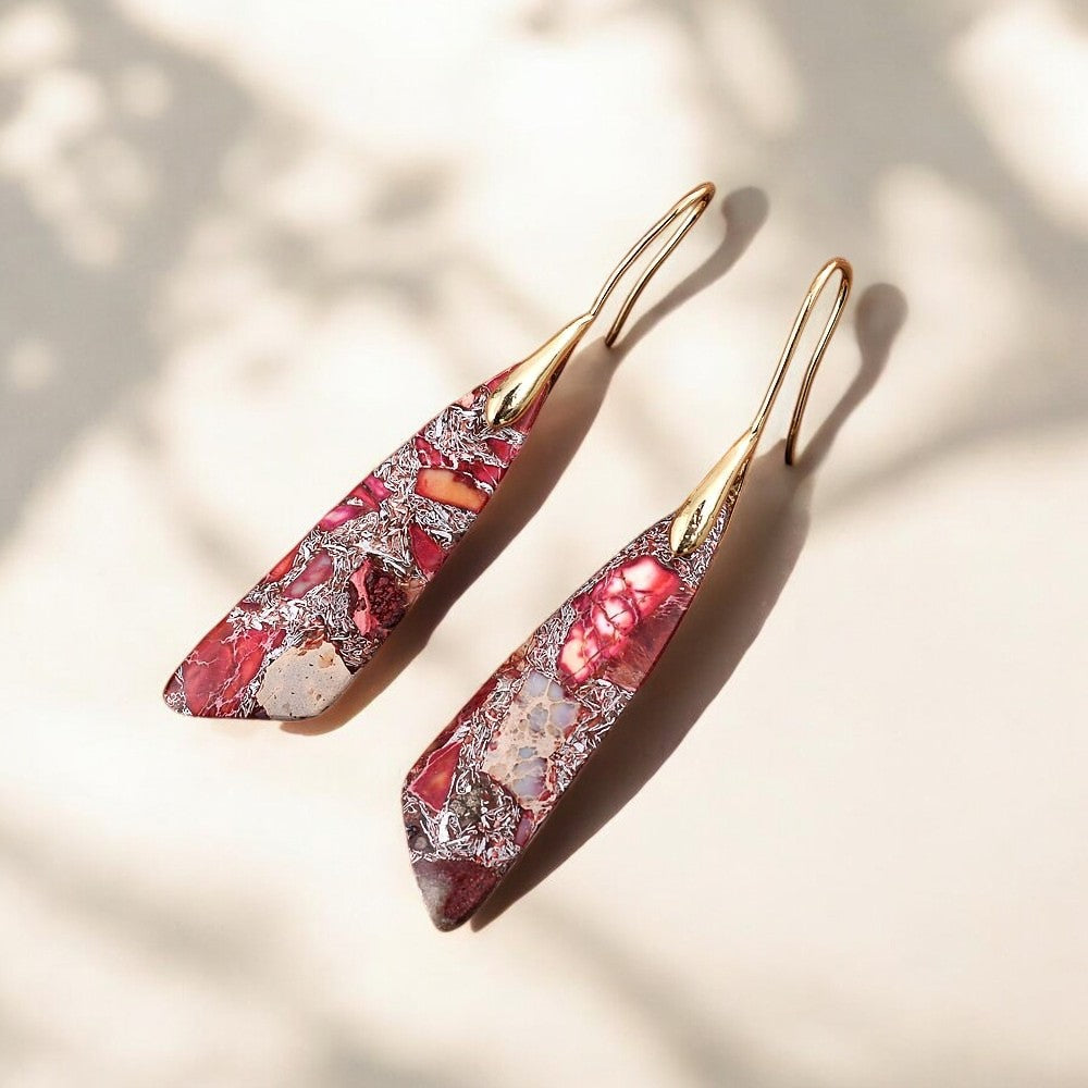Pendientes de gancho Regalite rojos antiguos