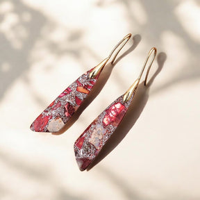 Pendientes de gancho Regalite rojos antiguos