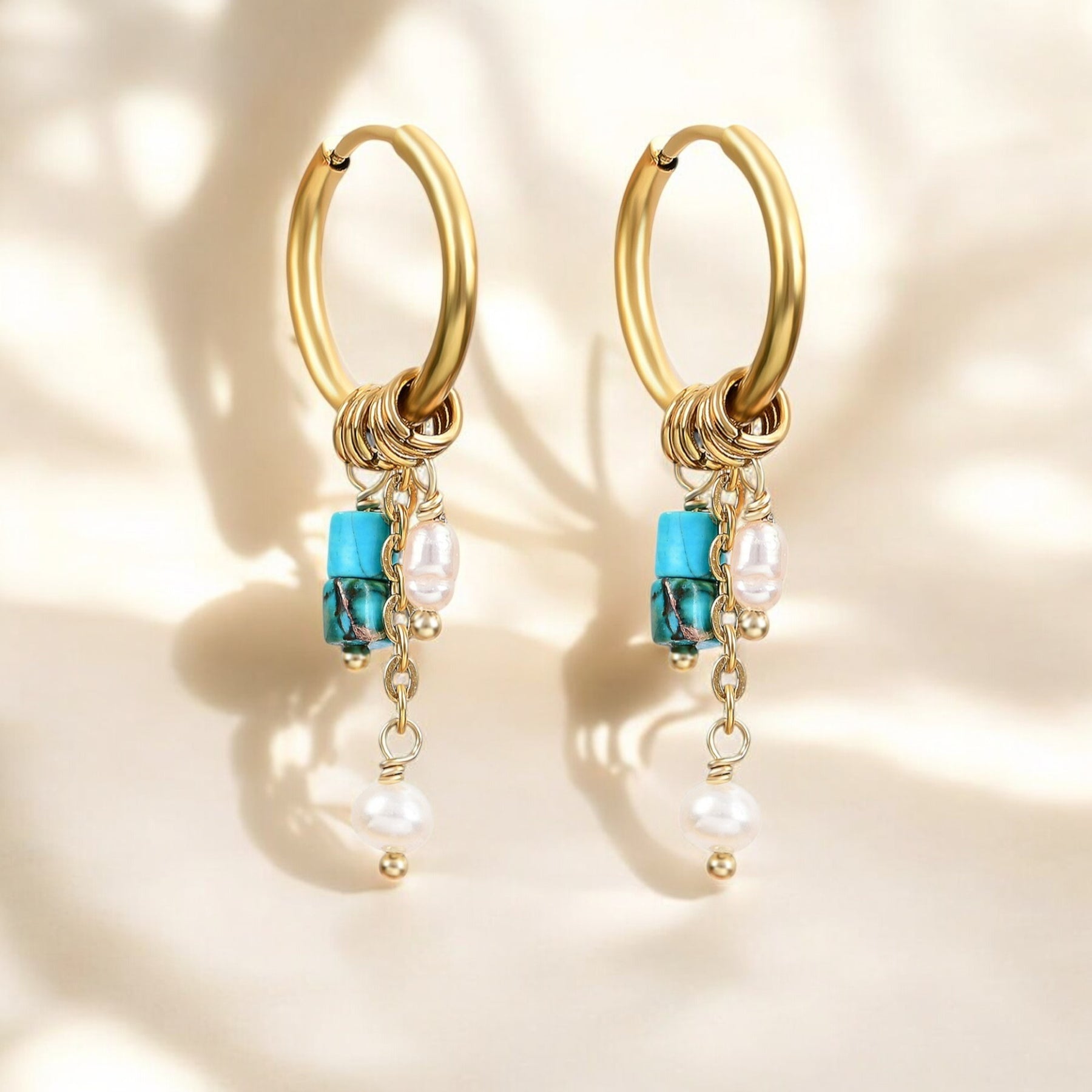 Pendientes de aro Golden Sky Bloom Drop