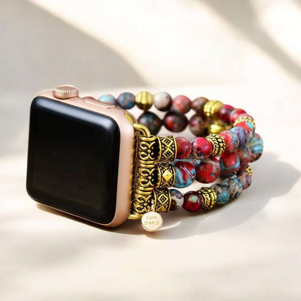 Correa elástica de jaspe carmesí para Apple Watch