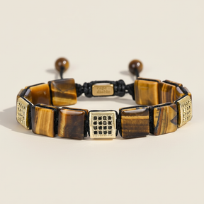 Pulsera amarilla de ojo de tigre para hombre