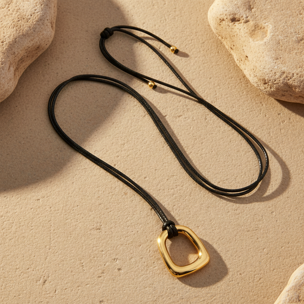 Collar geométrico de oro