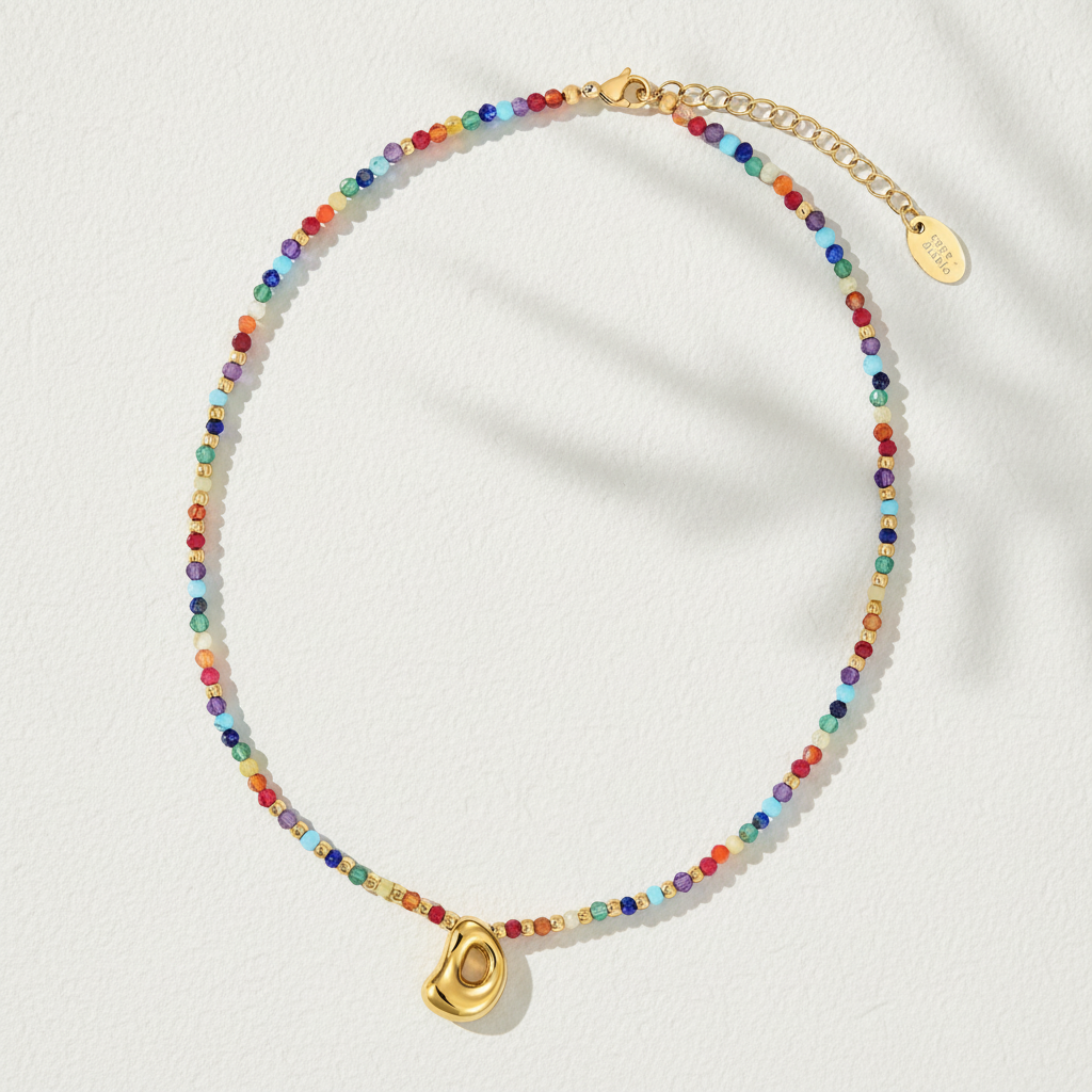 Collar Inicial Rainbow Bubble