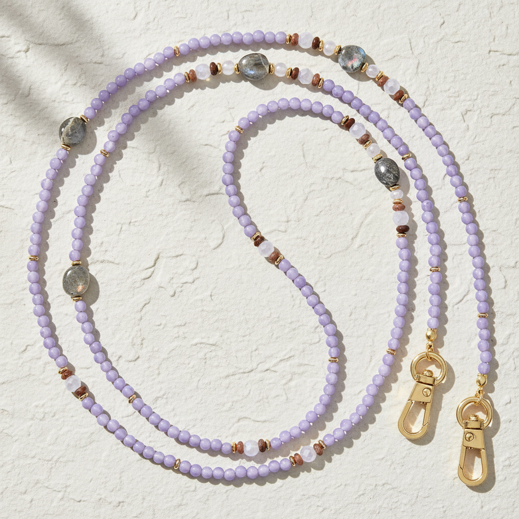 Cadena para teléfono de labradorita lavanda