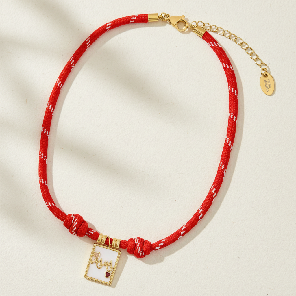 Collar con encanto de amor rojo