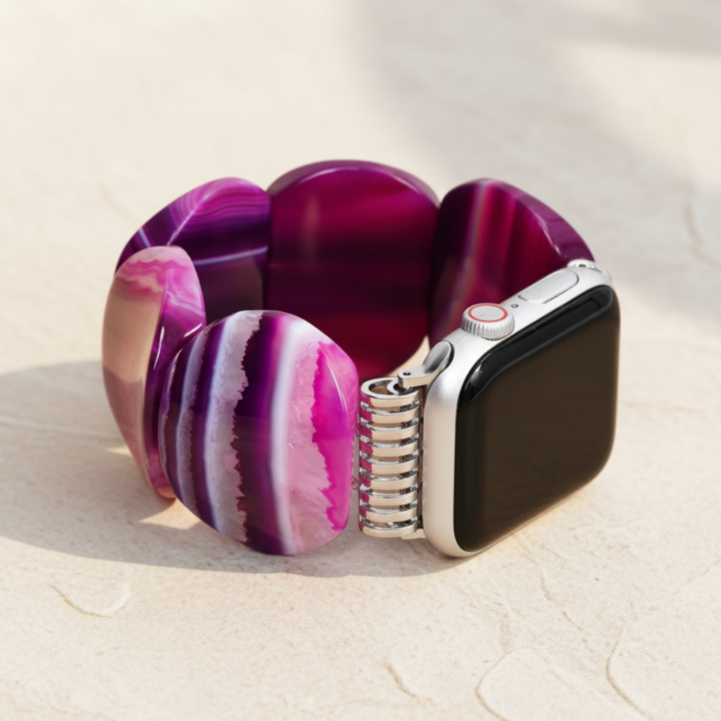 Correa elástica de ágata ciruela mística para Apple Watch