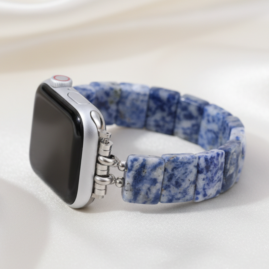 Correa elástica de sodalita azul horizonte para Apple Watch