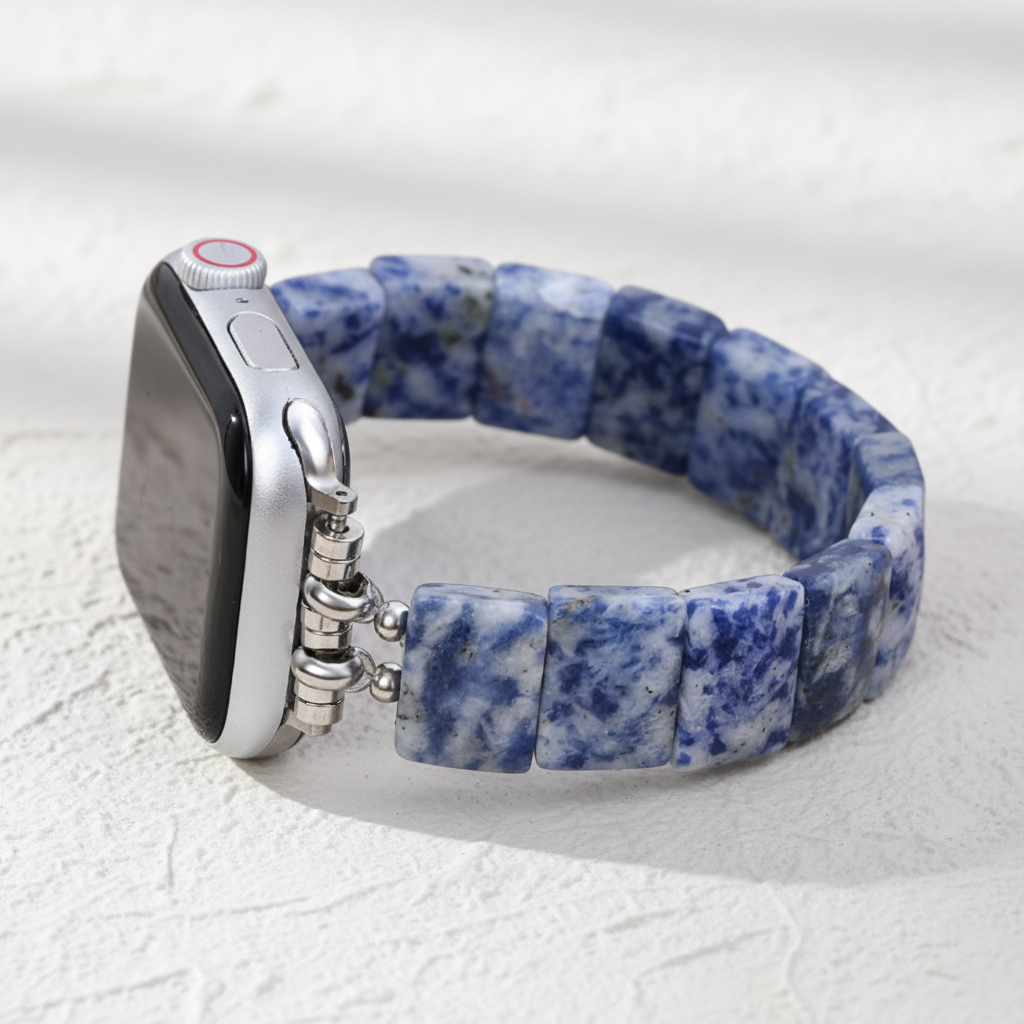 Correa elástica de sodalita azul horizonte para Apple Watch
