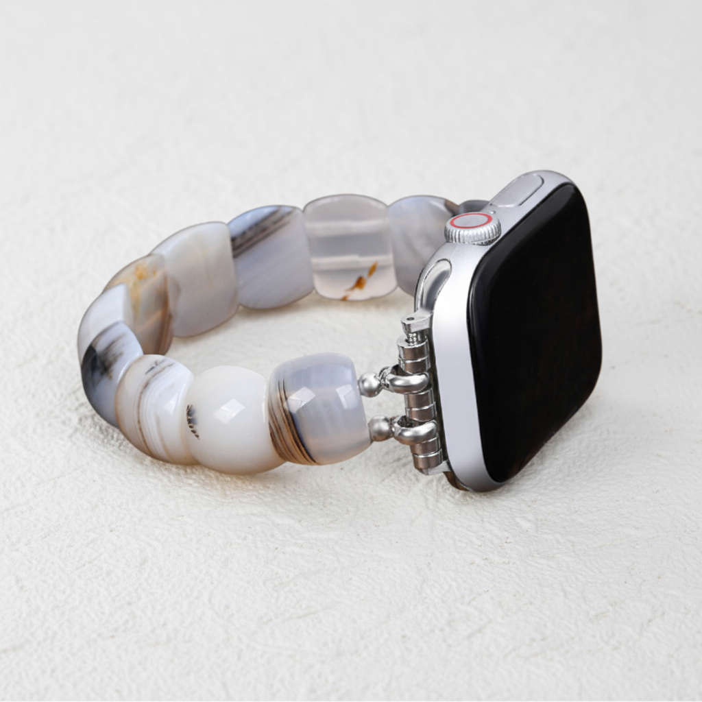 Correa elástica color marfil Aura para Apple Watch