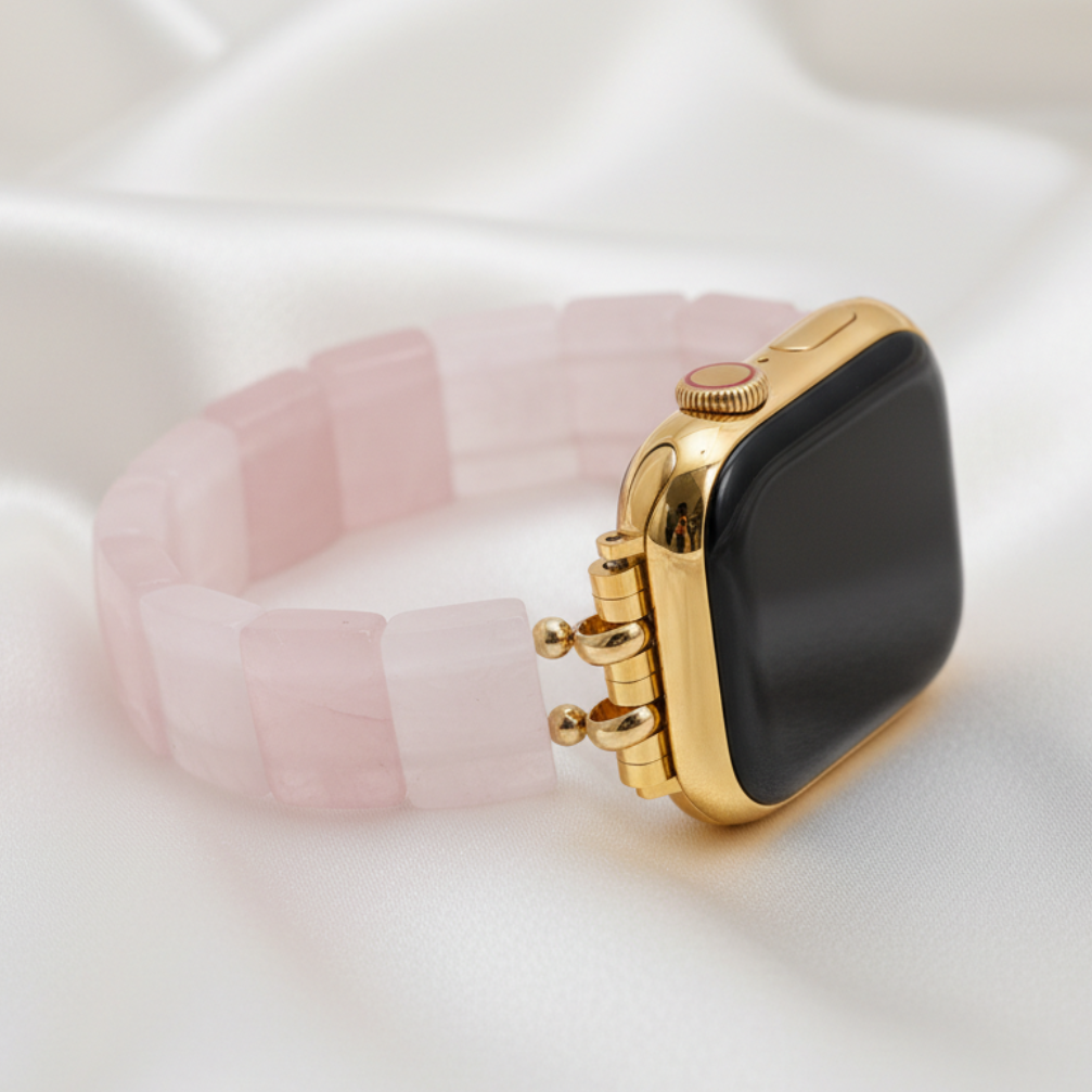Correa elástica de cuarzo color rubor para Apple Watch