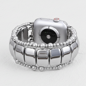 Correa elástica negra platino para Apple Watch