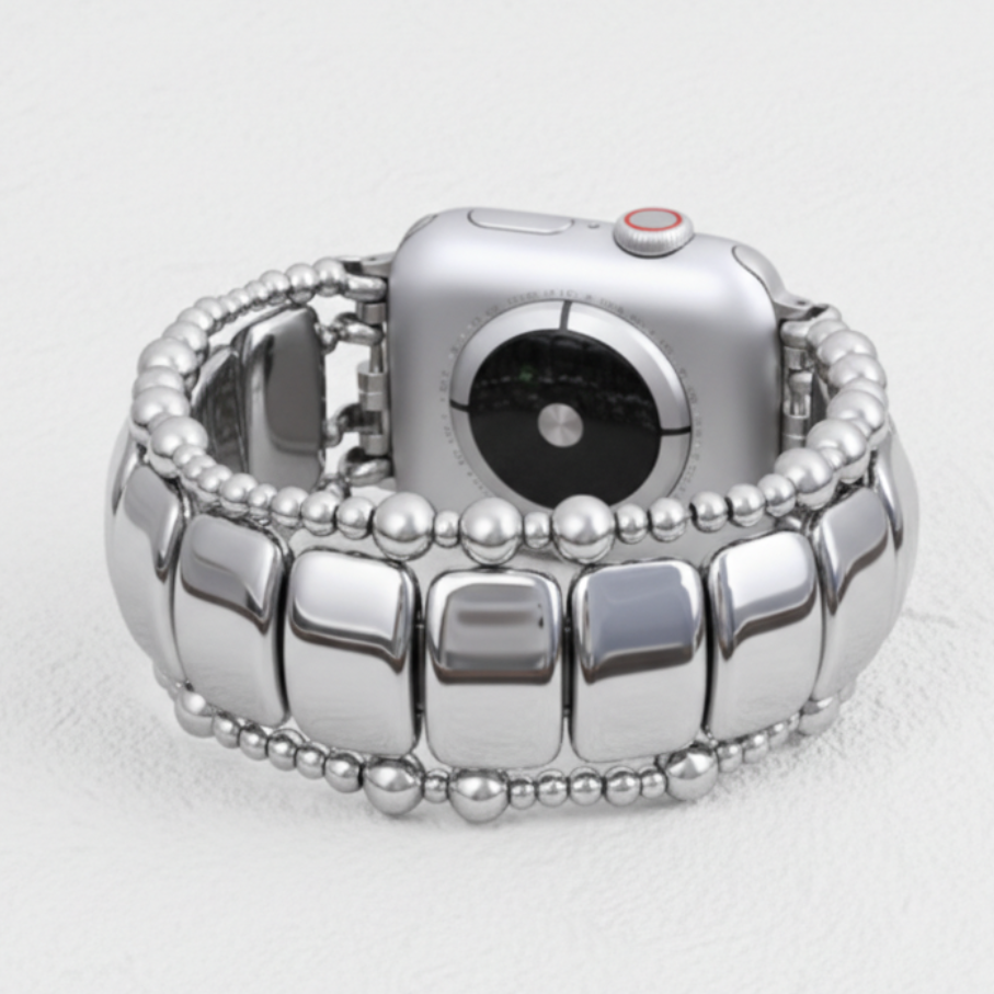 Correa elástica negra platino para Apple Watch