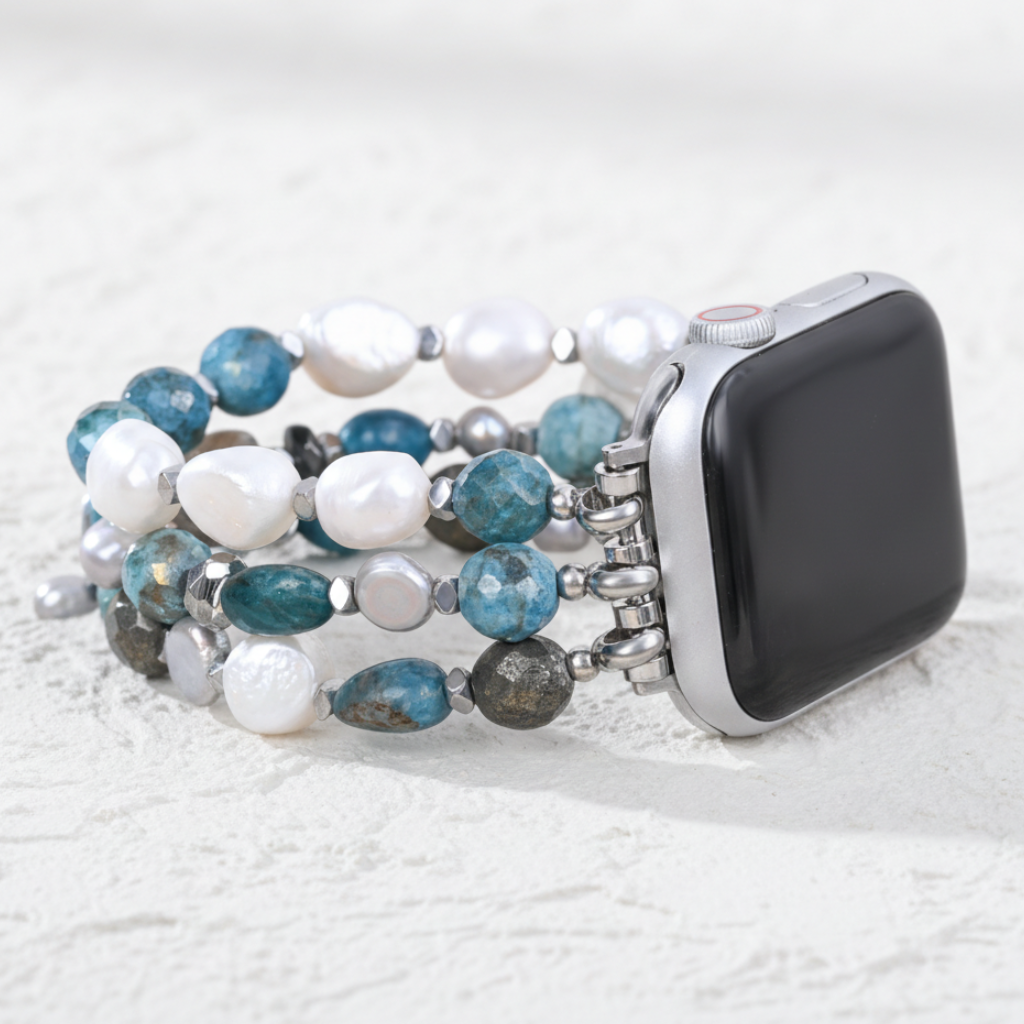 Correa elástica negra platino para Apple Watch