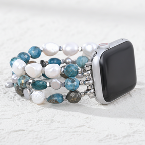 Correa elástica negra platino para Apple Watch