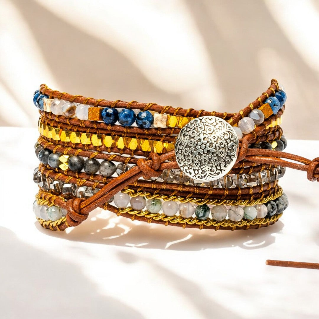 Pulsera envolvente de labradorita etérea