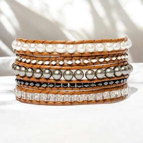 Exquisita pulsera envolvente de hematita