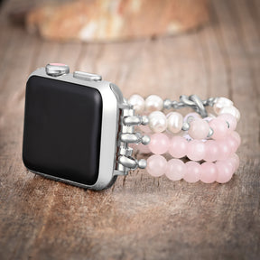 Correa elástica para Apple Watch de cuarzo rosa Motherly Love