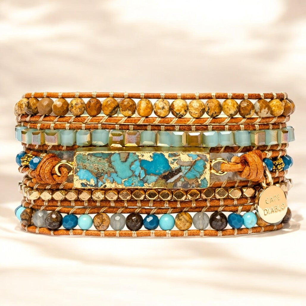 Envoltura Turquesa Océano Dorado