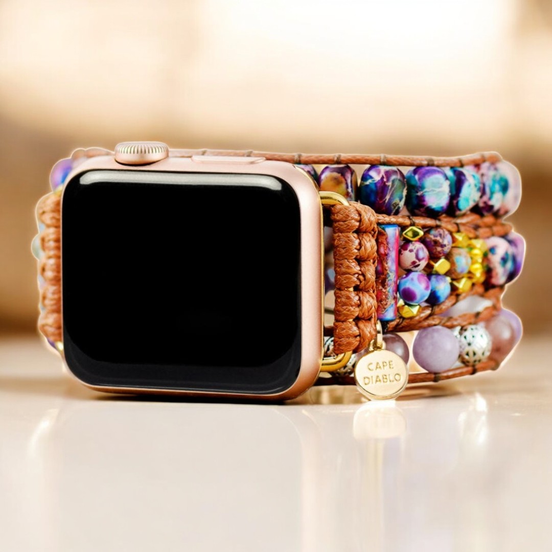 Elegante correa para Apple Watch de jaspe morado