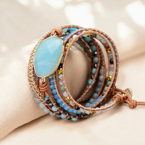 Pulsera envolvente de protección de amazonita curativa