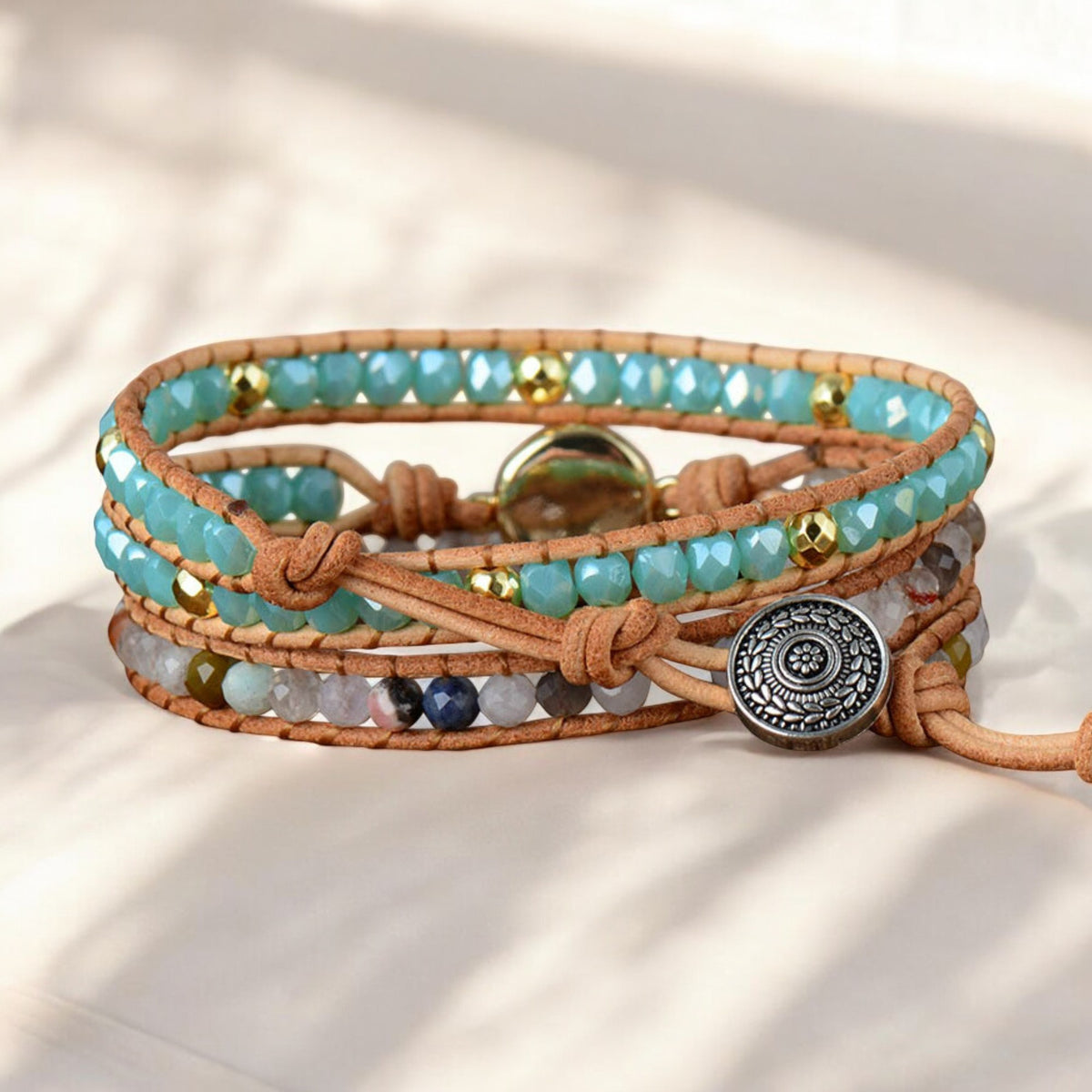 Pulsera envolvente de protección de ópalo curativo