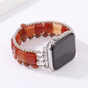 Correa elástica para Apple Watch Fierce Grace de ojo de tigre plateada