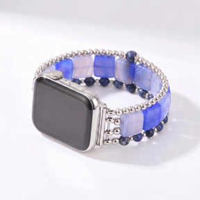Correa elástica para Apple Watch Fierce Grace de ojo de tigre plateada
