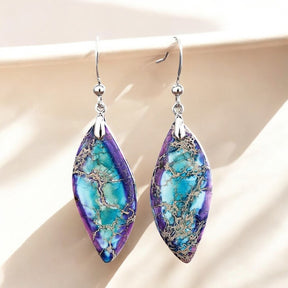 Pendientes Colgantes de Hoja de Jaspe