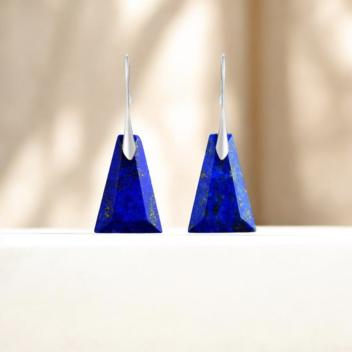 Pendientes colgantes geométricos de lapislázuli