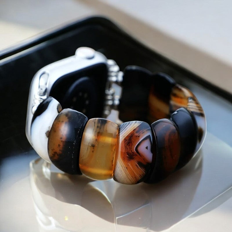Correa elástica Bohemian Onyx Elegance para Apple Watch