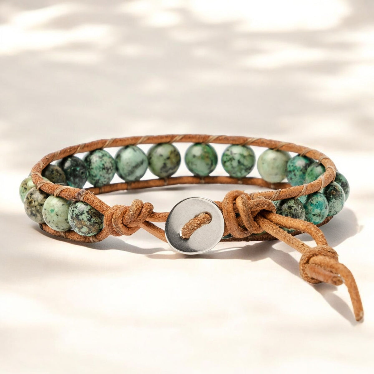 Pulsera de turquesa africana boho para hombre