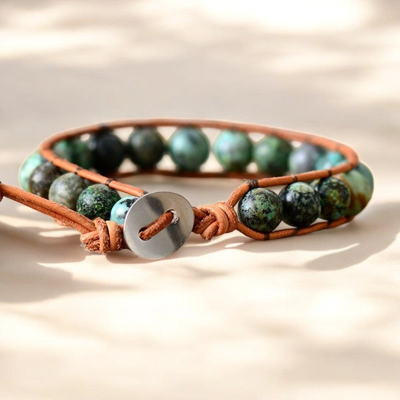 Pulsera bohemia africana de turquesa para hombre