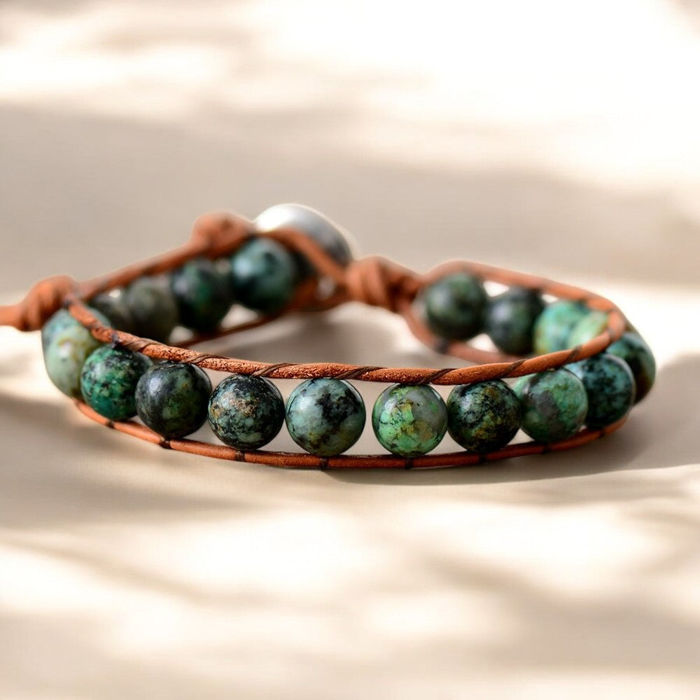 Pulsera bohemia africana de turquesa para hombre