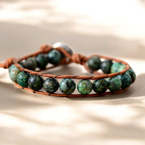 Pulsera bohemia africana de turquesa para hombre