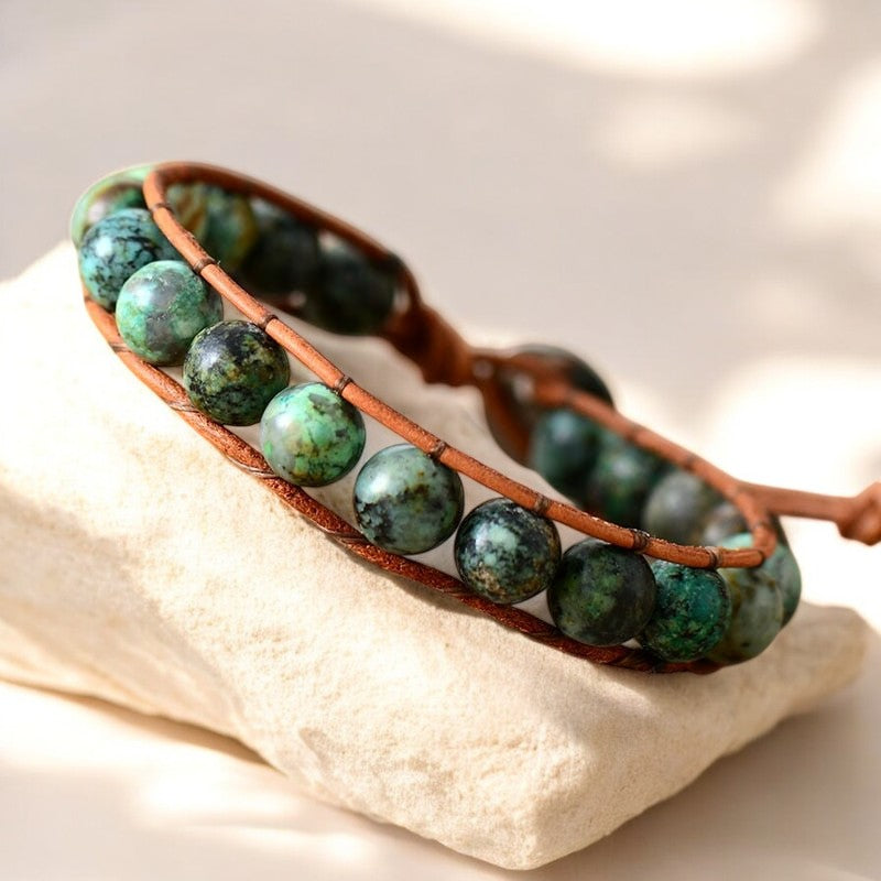 Pulsera bohemia africana de turquesa para hombre