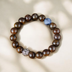 Pulsera tibetana de bronzita para hombre