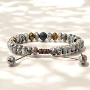 Pulsera para hombre de jaspe y ojo de tigre