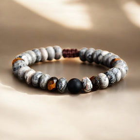 Pulsera para hombre de jaspe y ojo de tigre