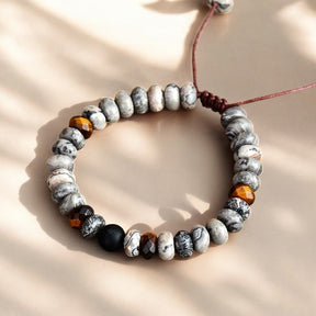 Pulsera para hombre de jaspe y ojo de tigre